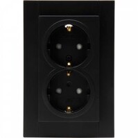 KOPP Athenis HK07 Dubbel Stopcontact Mat Zwart – LED Toebehoren