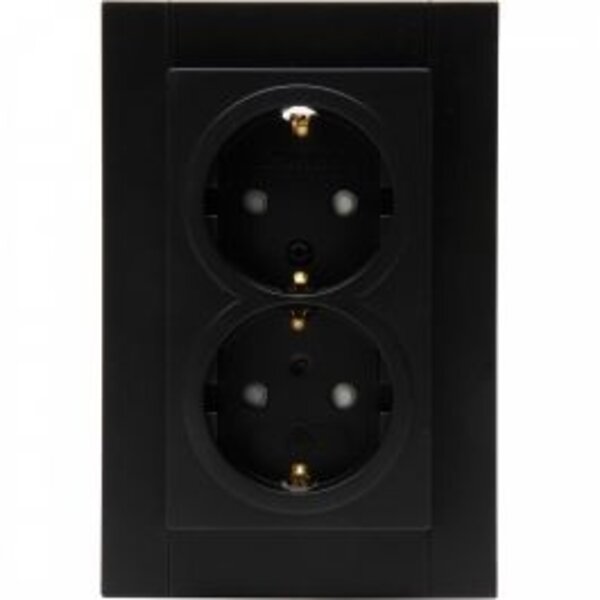 KOPP KOPP Athenis HK07 Single Double Socket Matte Black with Earth Connection | LED Accessories