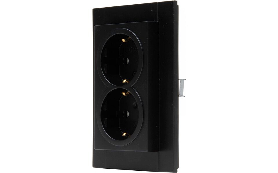 KOPP KOPP Athenis HK07 1-voudig Dubbel Stopcontact Mat Zwart met Randaarde | LED Toebehoren