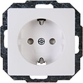 KOPP Paris HK05 Wall Socket - Single Socket with Child Safety and Grounding, LED Accessories Arctic Gloss White