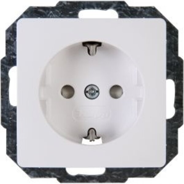 KOPP KOPP Paris HK05 Wall Socket - Single Socket with Child Safety and Grounding, LED Accessories Arctic Gloss White
