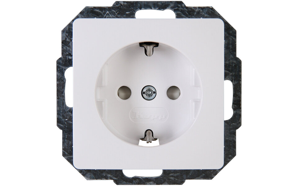 KOPP KOPP Paris HK05 Wall Socket - Single Socket with Child Safety and Grounding, LED Accessories Arctic Gloss White
