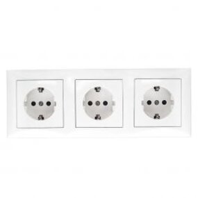3-way white wall socket with earth connection - LED accessories