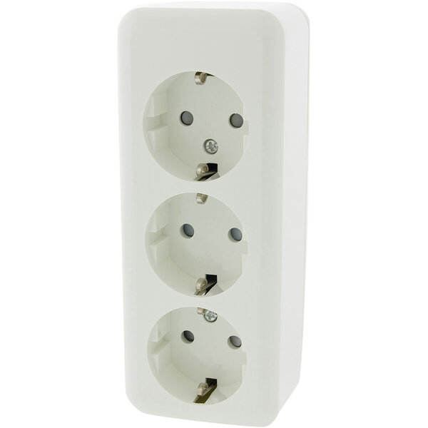 Q-LINK Q-LINK 3-way Surface-mounted Wall Socket with Earth Connection and Child Safety Feature LED accessories