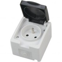 Buitenstopcontact Enkel Geaard Waterdicht IP54 | LED toebehoren