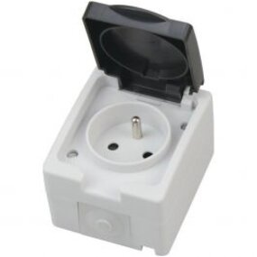 Buitenstopcontact Enkel Geaard Waterdicht IP54 | LED toebehoren