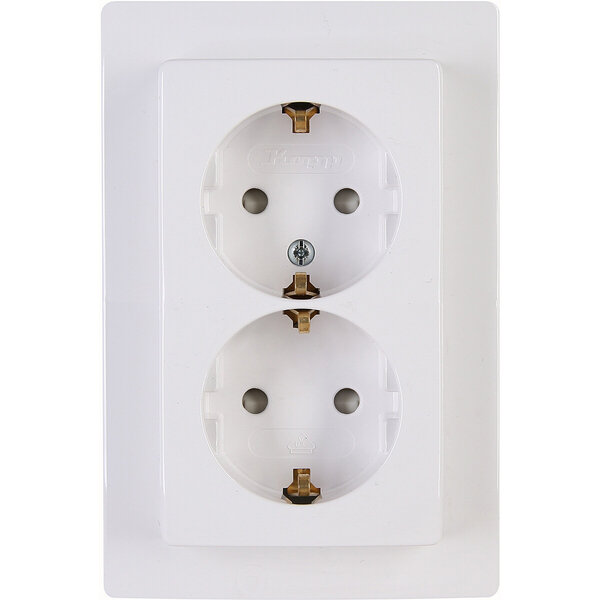 KOPP KOPP Paris HK05 - Flush-mounted Double Socket with Child Safety & LED accessories