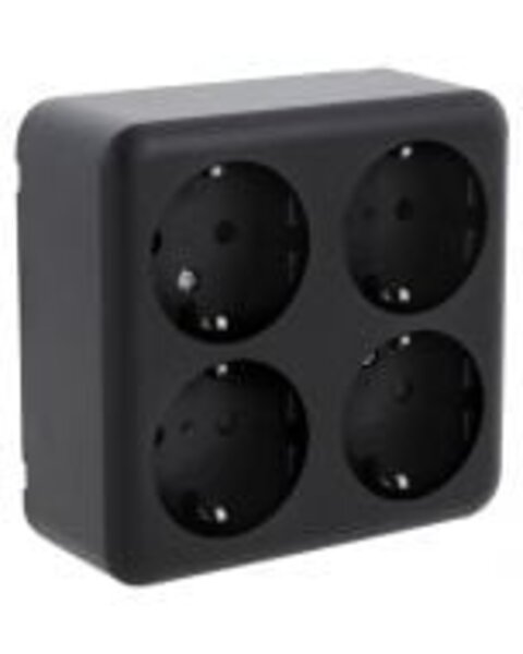 KOPP KOPP Athenis HK07 Inbouw Wandcontactdoos 1-voudig Dubbel Stopcontact Randaarde Helder Glans Wit LED Toebehoren