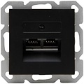 KOPP UTP RJ45 Socket - 2-way CAT6, Matte Black - LED accessories