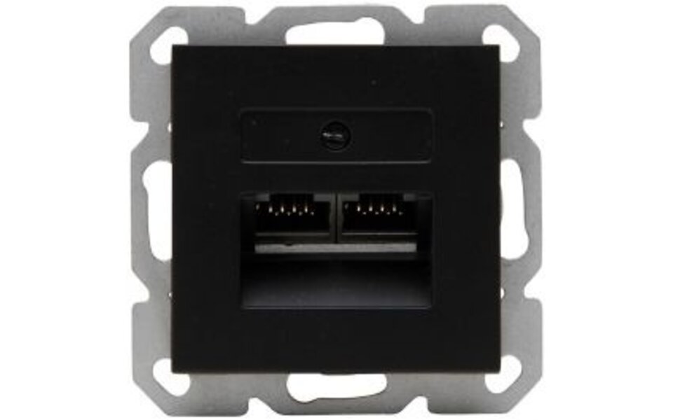 KOPP KOPP UTP RJ45 Socket - 2-way CAT6, Matte Black - LED accessories