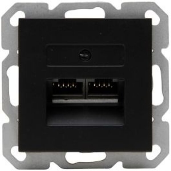 KOPP KOPP UTP RJ45 Socket - 2-way CAT6, Matte Black - LED accessories
