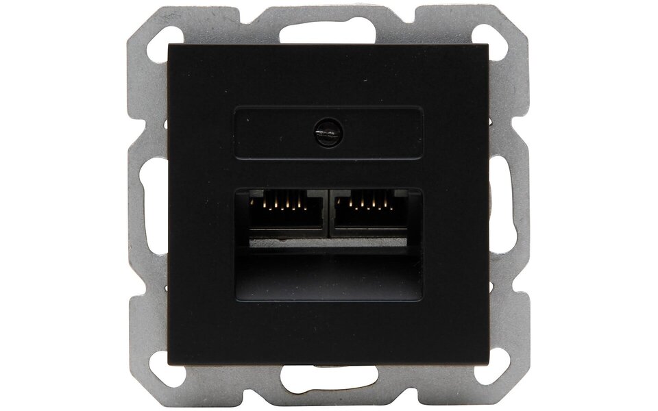 KOPP KOPP UTP RJ45 Socket - 2-way CAT6, Matte Black - LED accessories