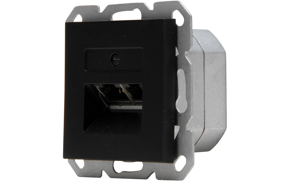 KOPP KOPP UTP RJ45 Socket - 2-way CAT6, Matte Black - LED accessories