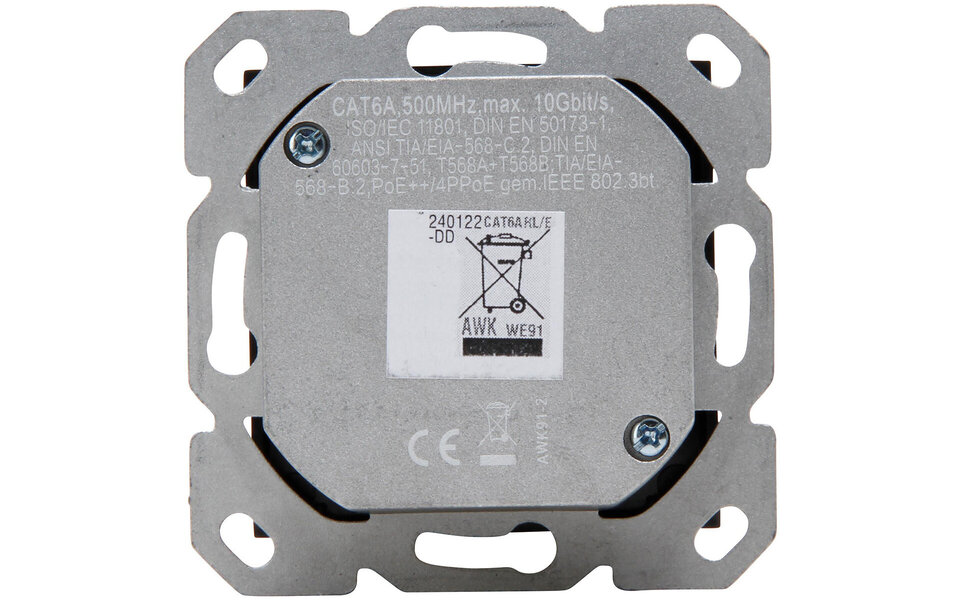 KOPP KOPP UTP RJ45 Stopcontact - 2-voudig CAT6, Mat Zwart - LED toebehoren KOPP KOPP UTP RJ45 Stopcontact - 2-voudig CAT6, Mat Zwart - LED toebehoren