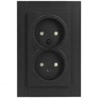 KOPP Athenis HK07 Wall Socket - Double Socket Matte Black