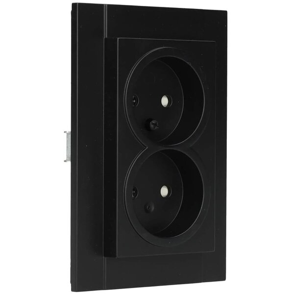 KOPP KOPP Athenis HK07 Flush-Mounted Wall Socket - Double, Child-Proof, Matte Black LED Accessories
