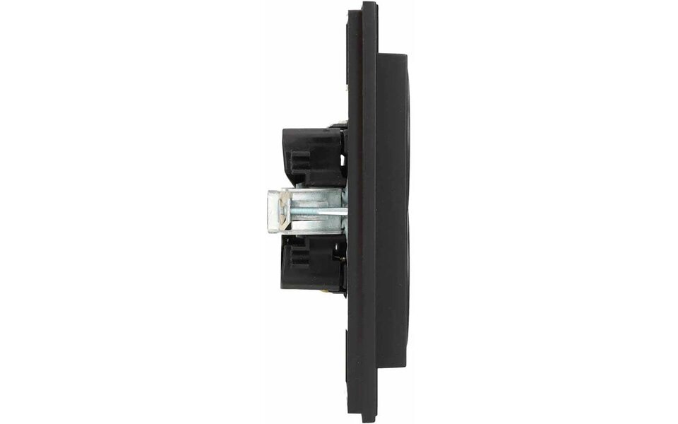 KOPP KOPP Athenis HK07 Inbouw Wandcontactdoos - Dubbel, Kinderbeveiligd, Mat Zwart LED Toebehoren