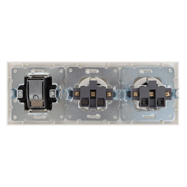 HLW LED Aigi Cika Coax Contactdoos - 2-voudig Stopcontact & LED toebehoren - Inbouw Wit
