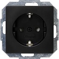 KOPP Paris HK05 Wall Socket - Built-in Single Socket Matte Black, Safe LED Accessories