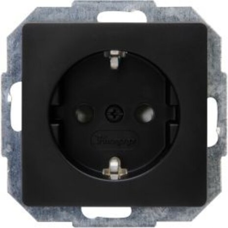 KOPP Paris HK05 Wall Socket - Built-in Single Socket Matte Black, Safe LED Accessories