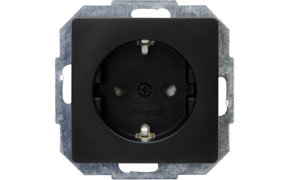 KOPP KOPP Wandcontactdoos Paris HK05 - Inbouw Enkel Stopcontact Mat Zwart, Veilig LED Toebehoren