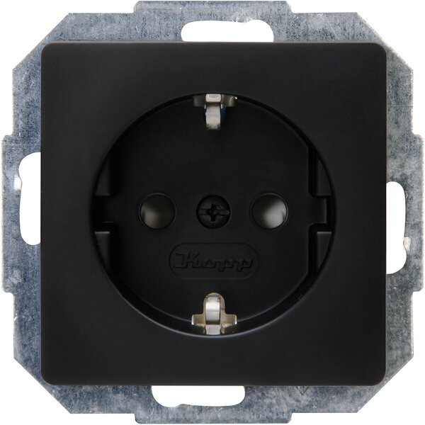 KOPP KOPP Paris HK05 Wall Socket - Built-in Single Socket Matte Black, Safe LED Accessories