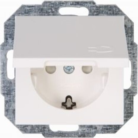 KOPP Athenis HK07 Wall Socket - Flush-Mounted Single Socket with Child Safety Feature & Grounding | LED Accessories