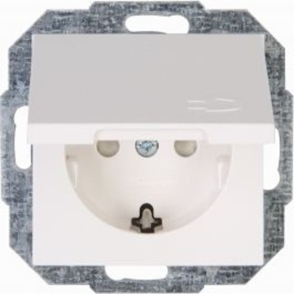 KOPP KOPP Athenis HK07 Wall Socket - Flush-Mounted Single Socket with Child Safety Feature & Grounding | LED Accessories