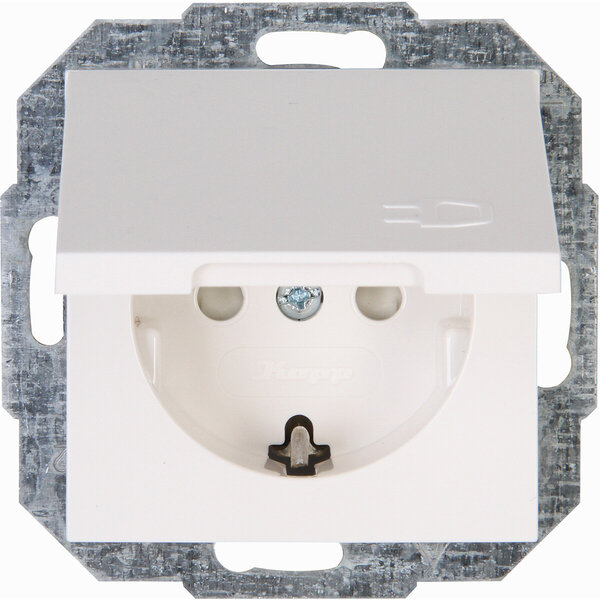 KOPP KOPP Athenis HK07 Wall Socket - Flush-Mounted Single Socket with Child Safety Feature & Grounding | LED Accessories