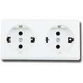 Aigi Kuta double socket outlet, white with earth connection – Ideal LED accessories