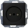 KOPP Paris HK05 wall socket - single, matte black with child safety feature