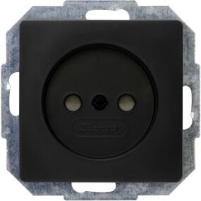 KOPP Paris HK05 wall socket - single, matte black with child safety feature