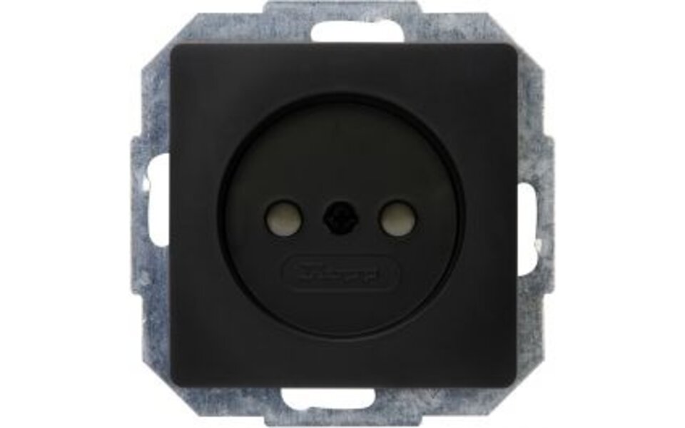 KOPP KOPP Paris HK05 wall socket - Flush-mounted 1-gang single socket matte black - LED accessories