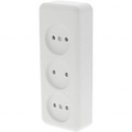 Q-LINK 3-way Wall Socket - Surface-mounted socket with Child Safety, Polar White LED accessories