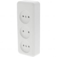 Q-LINK 3-way Wall Socket with Child Safety Feature - Polar White
