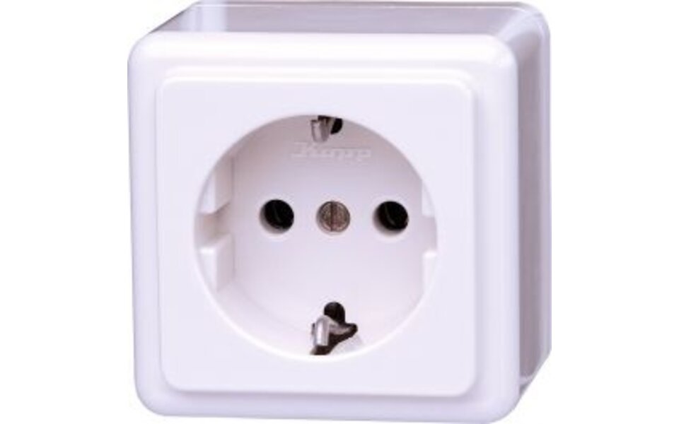 KOPP KOPP 1-gang surface-mounted wall socket with earth connection - Ideal for LED accessories
