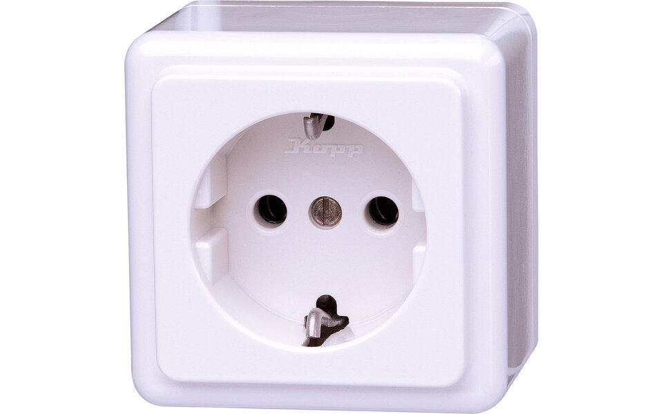 KOPP KOPP 1-gang surface-mounted wall socket with earth connection - Ideal for LED accessories