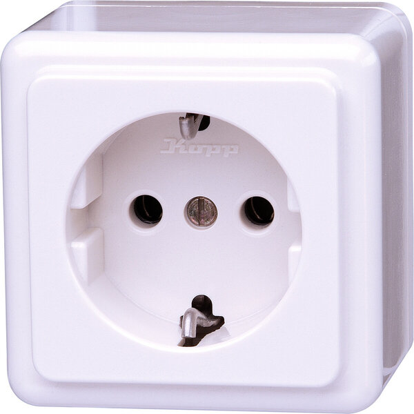 KOPP KOPP 1-gang surface-mounted wall socket with earth connection - Ideal for LED accessories