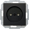 KOPP Athenis HK07 Matte Black 1-gang Wall Socket with Child Safety