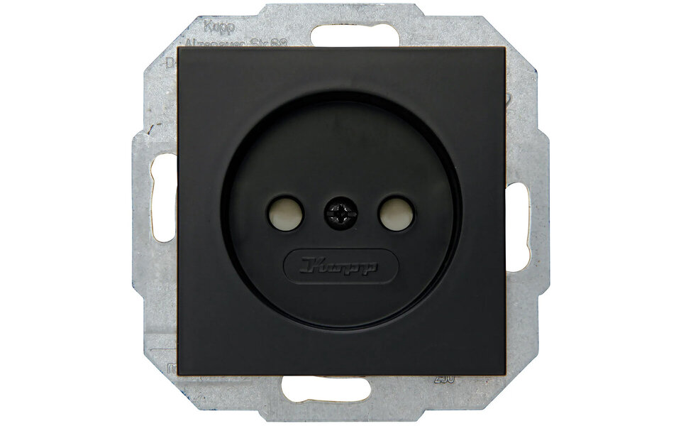 KOPP KOPP Athenis HK07 Built-in Wall Socket 1-way Matte Black with Child Safety - LED accessories KOPP KOPP Athenis HK07 Built-in Wall Socket 1-way Matte Black with Child Safety - LED accessories