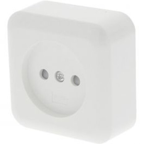 Q-LINK 1-gang wall socket polar white | Surface-mounted with child safety feature - LED accessories