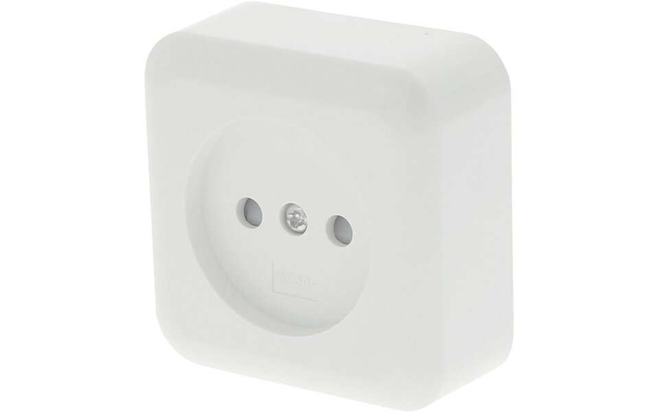 Q-LINK Q-LINK 1-gang wall socket polar white | Surface-mounted with child safety feature - LED accessories Q-LINK Q-LINK 1-gang wall socket polar white | Surface-mounted with child safety feature - LED accessories