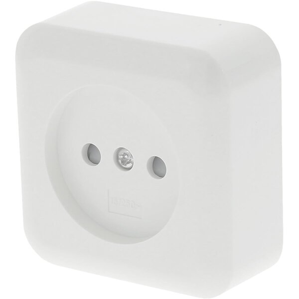 Q-LINK Q-LINK 1-gang wall socket polar white | Surface-mounted with child safety feature - LED accessories