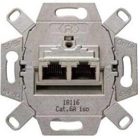 KOPP UTP RJ45 Wandcontactdoos - 2-voudig CAT6, LED toebehoren