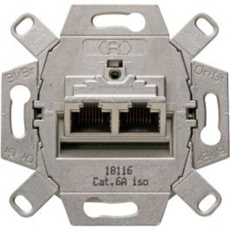 KOPP UTP RJ45 Stopcontact 2-voudig CAT6 - Inbouw Wandcontactdoos voor LED toebehoren