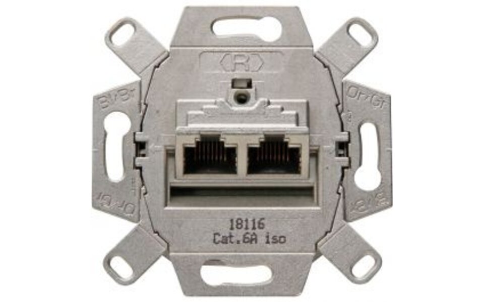 KOPP KOPP UTP RJ45 Socket 2-way CAT6 - Built-in Wall Socket for LED accessories