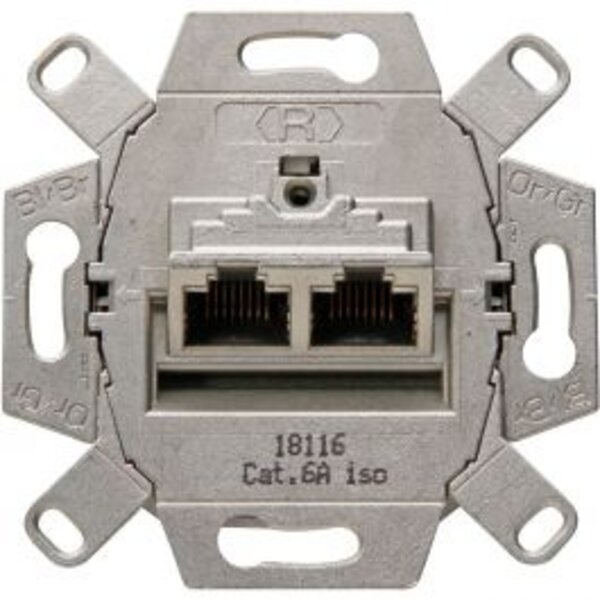 KOPP KOPP UTP RJ45 Stopcontact 2-voudig CAT6 - Inbouw Wandcontactdoos voor LED toebehoren