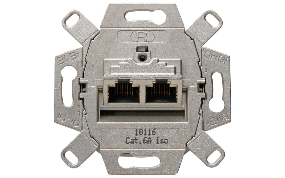 KOPP KOPP UTP RJ45 Socket 2-way CAT6 - Built-in Wall Socket for LED accessories