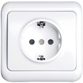 Aigi Cuka wall socket - 1-gang flush-mounted with earth connection and white cover frame