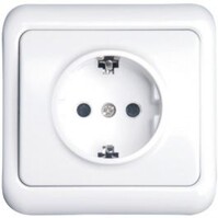 Aigi Cuka wall socket - Flush-mounted 1-gang with earth connection, white